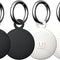 [U] by UAG Designed for Airtag Case 4 Pack DOT Stylish Soft-Touch Silicone Anti-Scratch Protective Cover Holder W/Keychain Attachment for Keys, Bags, Pets, Backpacks - (2) Black & (2) Marshmallow