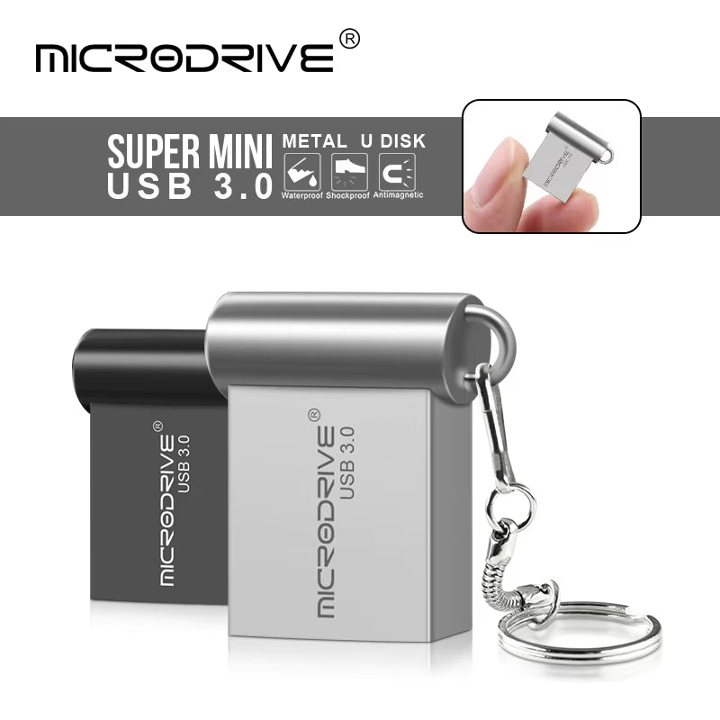 High-Speed USB 3.0 Mini Flash Drive - Available in 16GB, 32GB, 64GB, and 128GB Storage Capacities