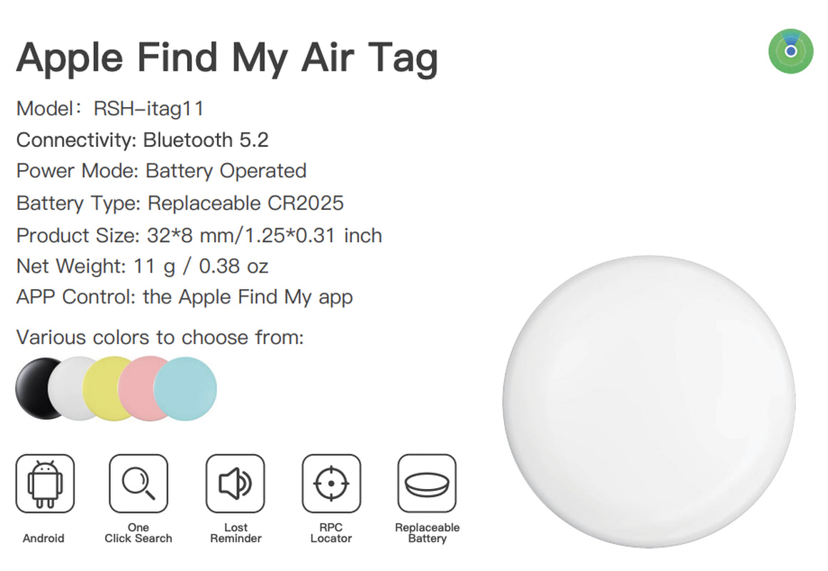 Apple Airtag Air Tag Find My Compatible Pet Bluetooth Trackers