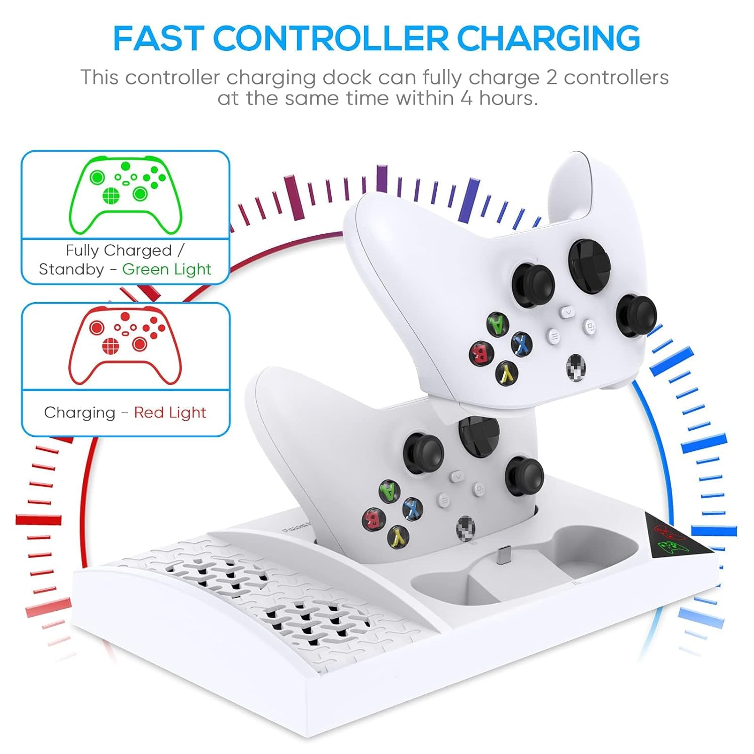 Charger Stand Cooling Fan for Xbox Series S Console & Controller,Vertical Dual Cooler System Charging Dock Accessories with 2 X 1400Mah Rechargeable Battery & Cover,Earphone Bracket for Xbox Series S