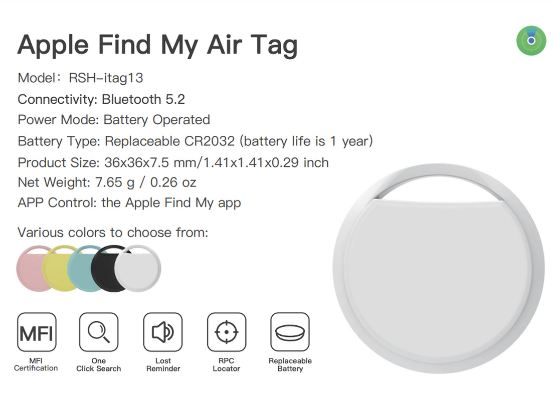 Apple Airtag Air Tag Find My Compatible Pet Bluetooth Trackers