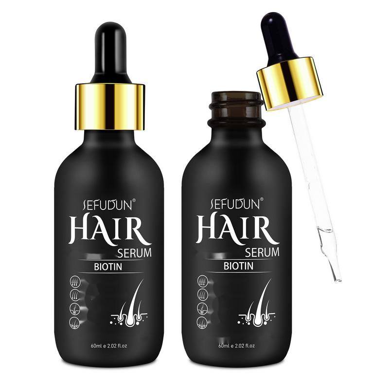 SEFUDUN 5% Minoxidil Hair Serum for Thinning and Weak Hair Care, Biotin, and Ginseng Extract for Men & Women Natural Haircare (60Ml)