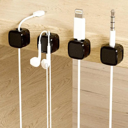 6Pcs Magnetic Cable Organizer Cables Clips Adjustable Cord Holder under Desk Cable Management Wire Keeper Home Office Gadgets