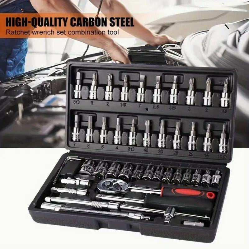 Professional Household Hardware Tool Set/Car Repair Tool Set: Ratchet Torque Wrench, Wrench, Screwdriver, Socket Combination - Very Suitable for Bicycle and Car Repair! Men'S Gifts, Black Friday Gifts, Christmas Gifts