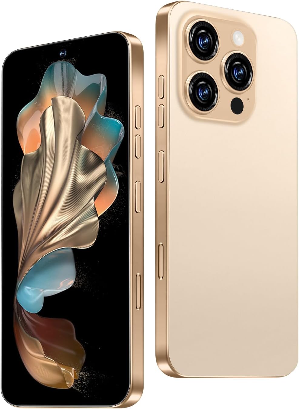 I16 PROMAX Unlocked Phone,8+256Gb Smartphone, Android 13.0, Long Battery Life 7000Mah,6.99" Display 68+108MP Zoom Camera,With Dual SIM, Fingerprint Lock, Face ID, 5G Phone (Gold)