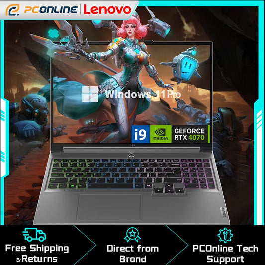 Lenovo Legion 16" QHD+ I9 RTX 4070 Gaming 165 Hz Laptop, Intel I9-14900Hx, NVIDIA Geforce RTX 4070, DDR5, SSD, Windows 11 Pro