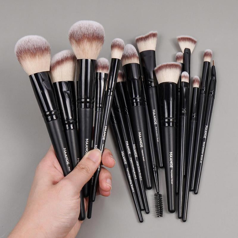 Makeup Brush & Puff with Container, 37Pcs/Set Makeup Brushes & Puff, Including 18 Cosmetic Brushes 15 Sponges 2 Bags 1 Cleaner Bowl and 1 Scrubber Egg, Makeup Brushes Sets, Makeup Tools