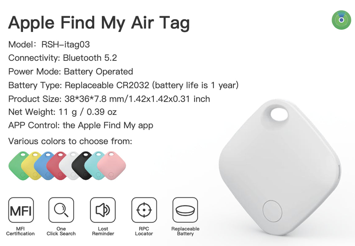 Apple Airtag Air Tag Find My Compatible Pet Bluetooth Trackers