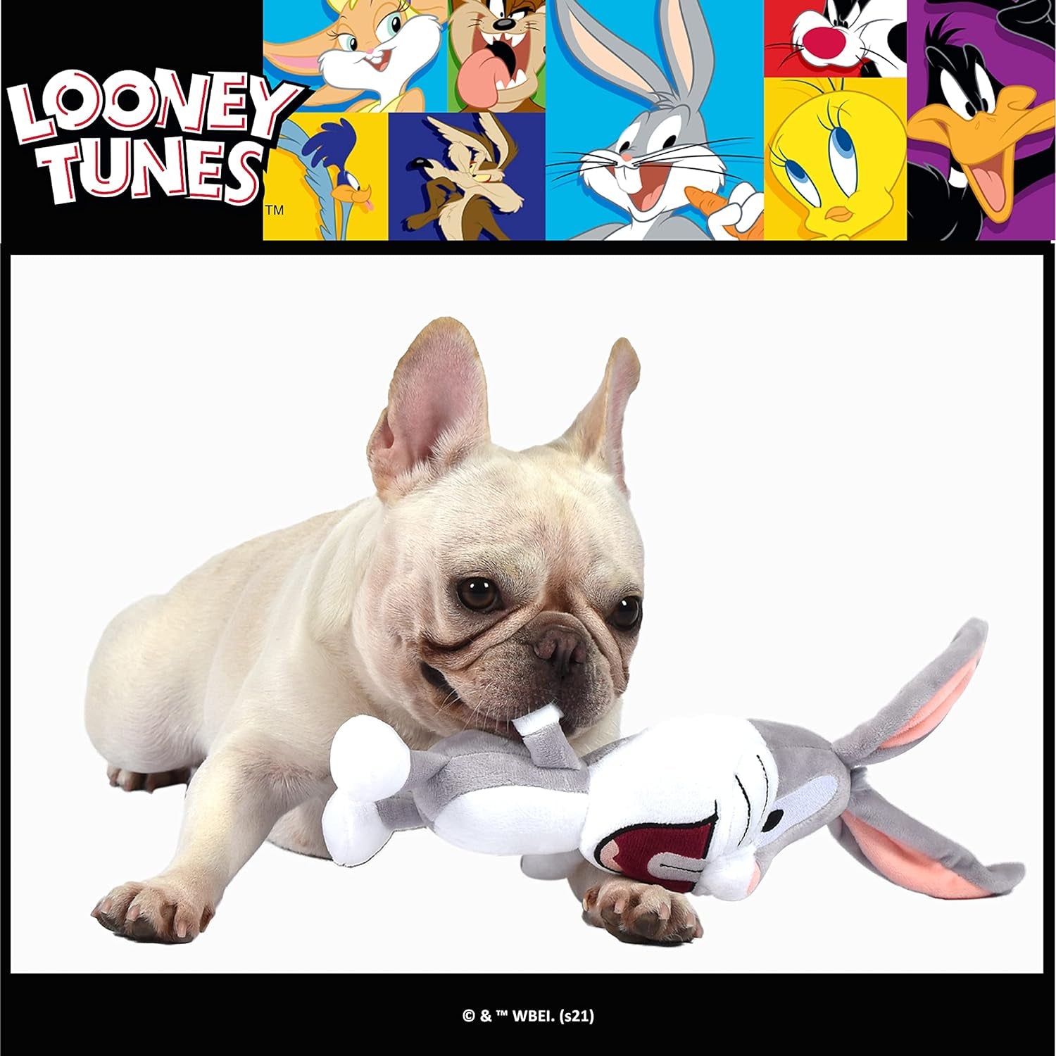 Bugs Bunny Big Head Plush Dog Toy, Stuffed Animal for Dogs, Medium | 9-Inch Dog Toy for All Dogs | Officially Licensed Dog Toy from Warner Bros