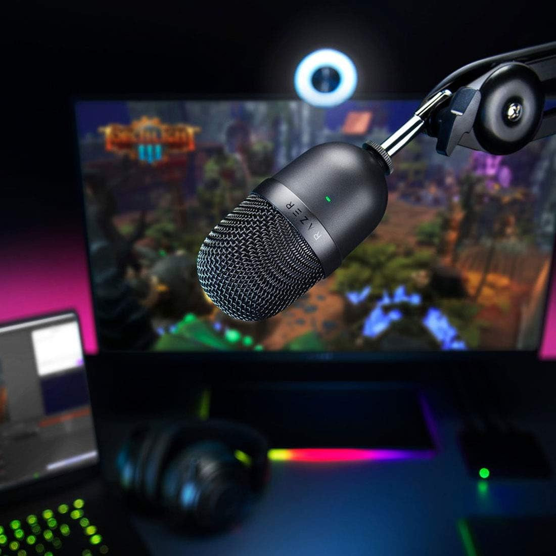 Seiren Mini USB Condenser Microphone: for Streaming and Gaming on PC - Professional Recording Quality - Precise Supercardioid Pickup Pattern - Tilting Stand - Shock Resistant - Classic Black