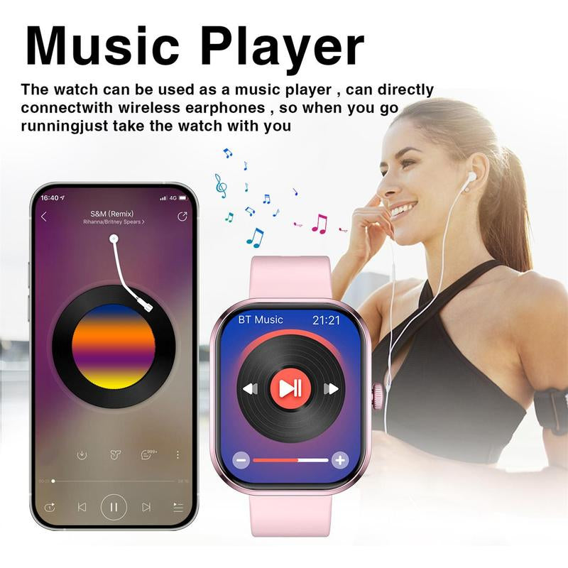 Smart Watch with Wireless Calls/Dial, Multiple APP Reminders, Sports Watch with Custom Wallpaper, Watch for Men & Women, Compatible with Iphone/Android