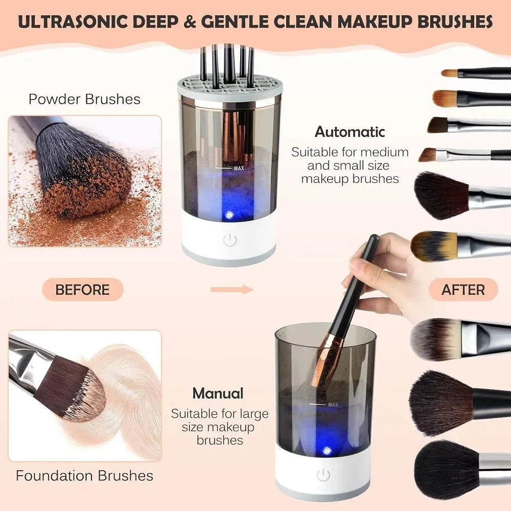 Automatic Brush Cleaner Electric Makeup Brush Cleaning Machine Fast Clean Dryer