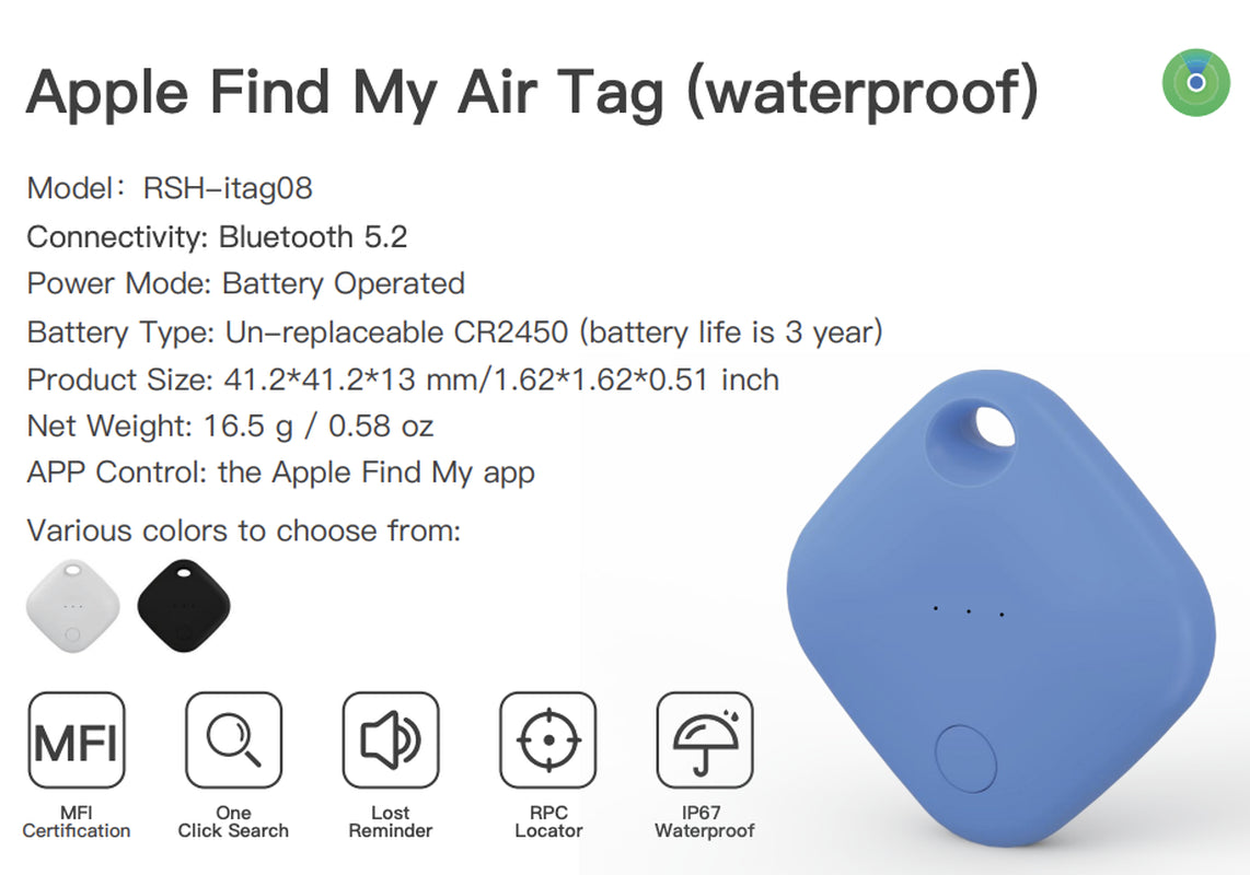 Apple Airtag Air Tag Find My Compatible Pet Bluetooth Trackers