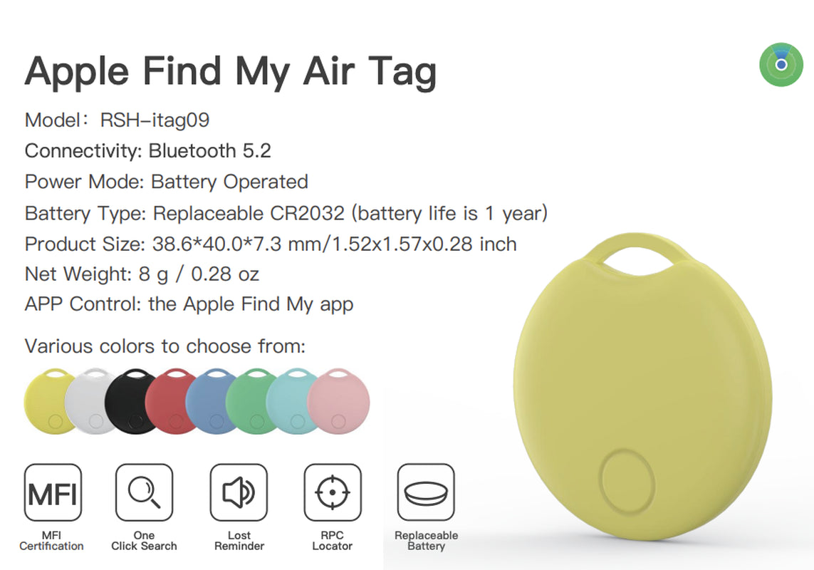 Apple Airtag Air Tag Find My Compatible Pet Bluetooth Trackers