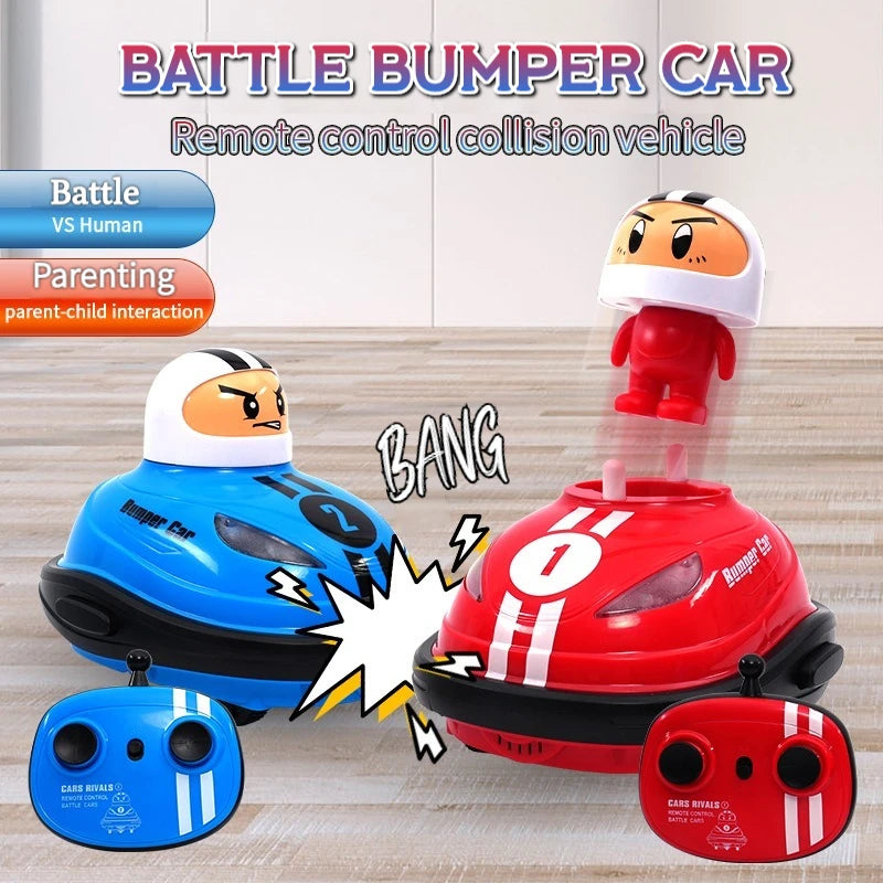 RC Toy 2.4G Super Battle Bumper Car Pop-Up Doll Crash Bounce Ejection Light Children'S Remote Control Toys Gift for Parenting