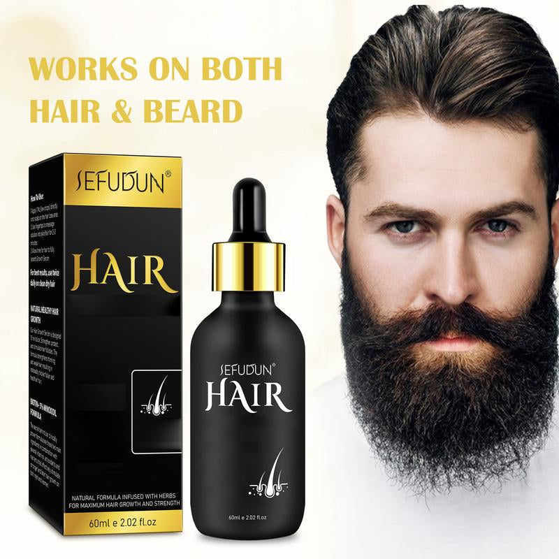 SEFUDUN 5% Minoxidil Hair Serum for Thinning and Weak Hair Care, Biotin, and Ginseng Extract for Men & Women Natural Haircare (60Ml)