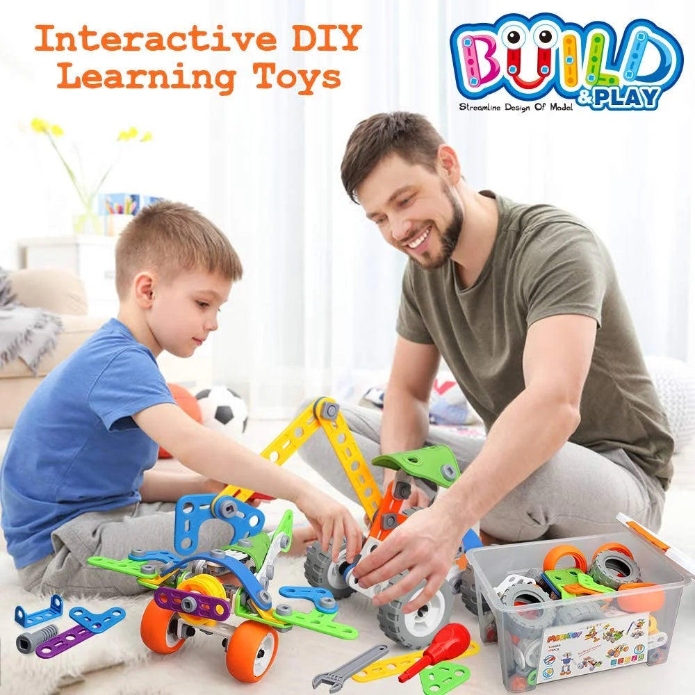 Building Blocks STEM Toys for 4 5 6 7 8+ Year Old Boys Erector Sets Kits Building Toys for Kids Age 4-8 6-8 5-7 8-10 Creative Learning Game Engineering Stem Projects Activities Gift